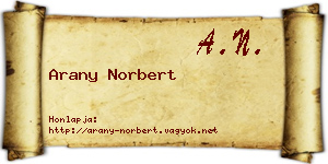 Arany Norbert névjegykártya