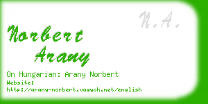 norbert arany business card